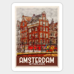 Amsterdam Netherlands Travel Art Sticker